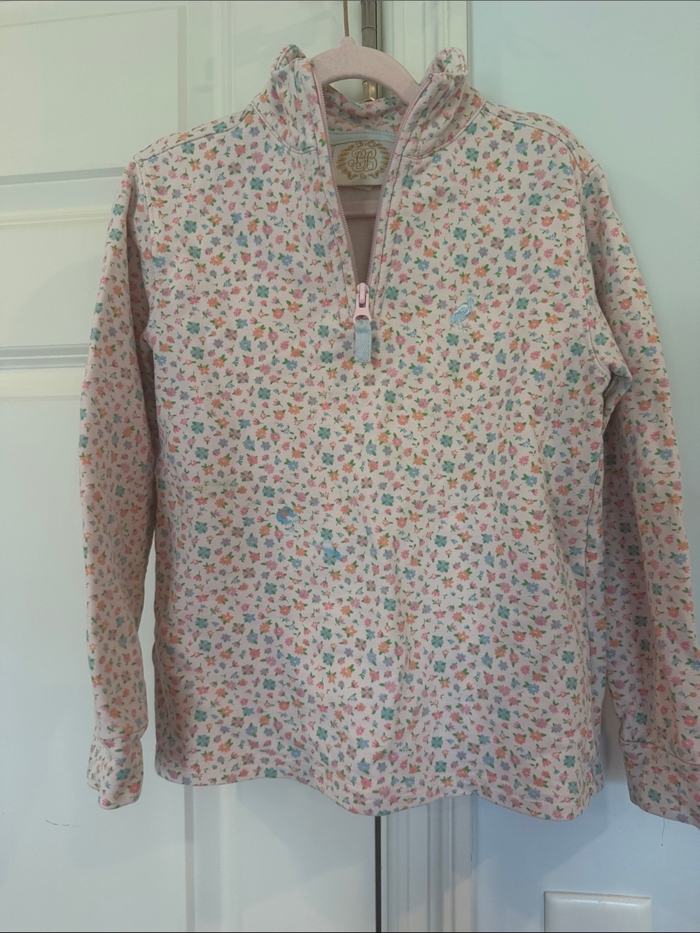 The Beaufort Bonnet Company Girls' Floral Half-Zip Pullover